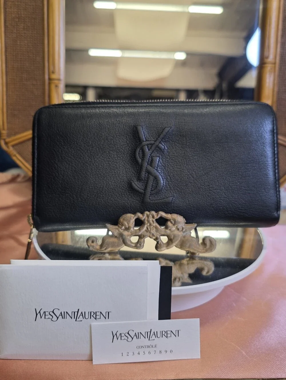 YSL Ives Saint Laurent Black Zippy Wallet - Picture 3 of 17